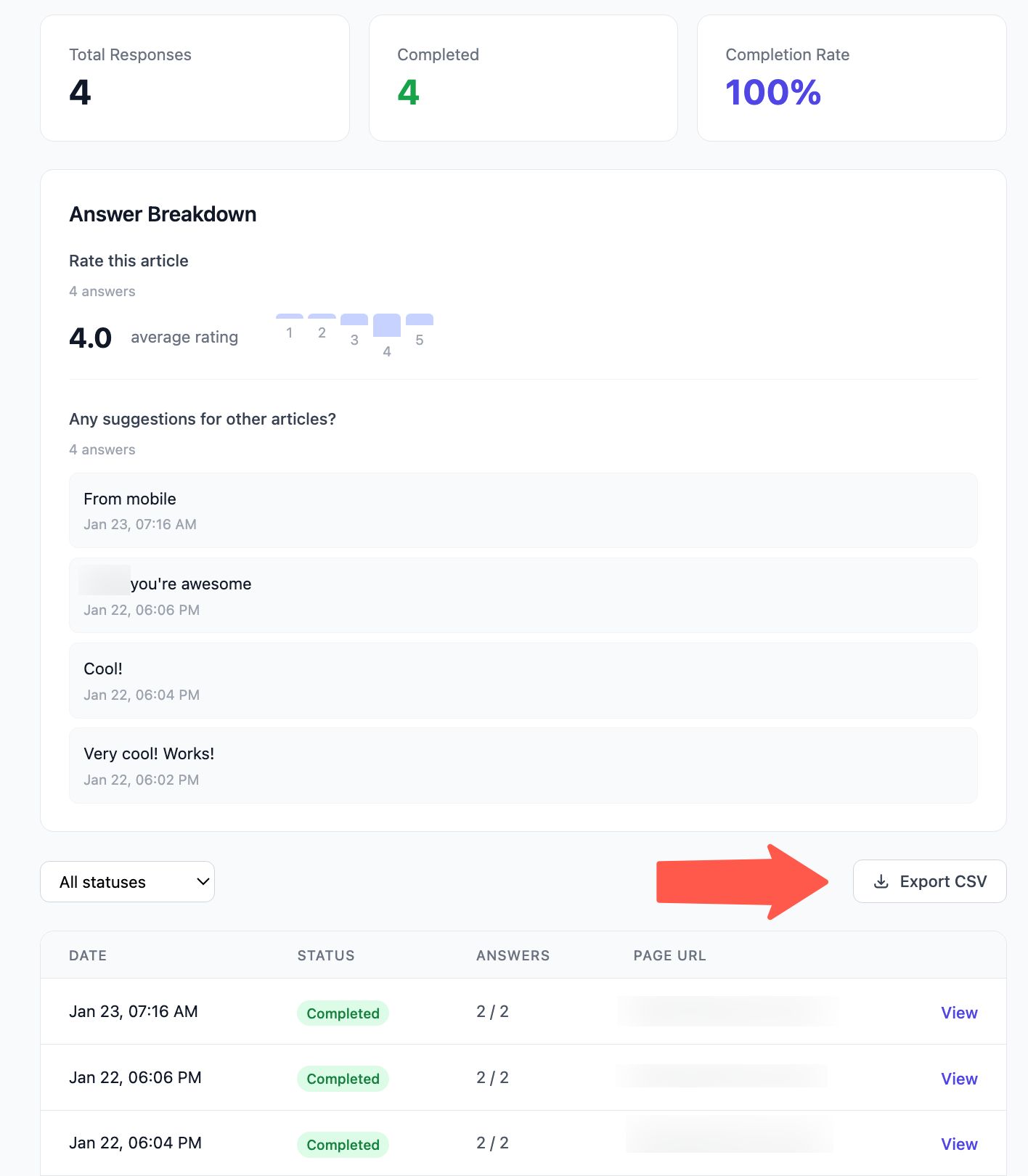 Popsee analytics dashboard