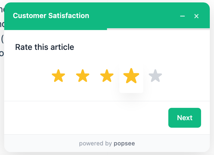 Popsee widget on a website